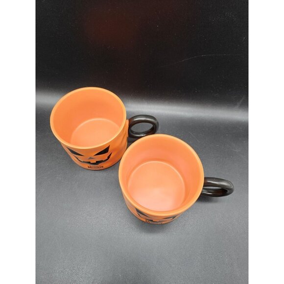Pair Of Spooky Scary Jack-O-Lantern Pumpkin Coffee Cup Mugs Halloween Fall - Picture 6 of 9
